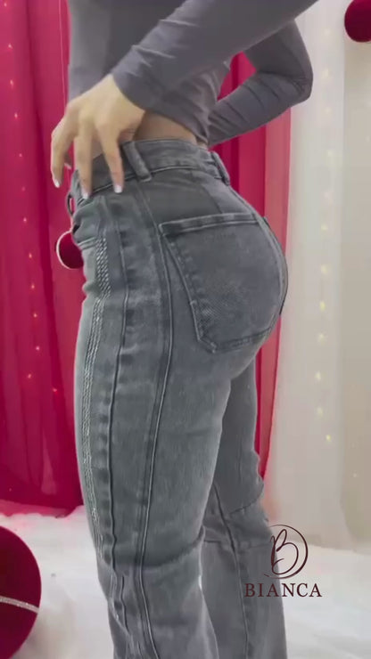 JEAN HUMO COLOR HUMO CON DESTELLOS LATERALES