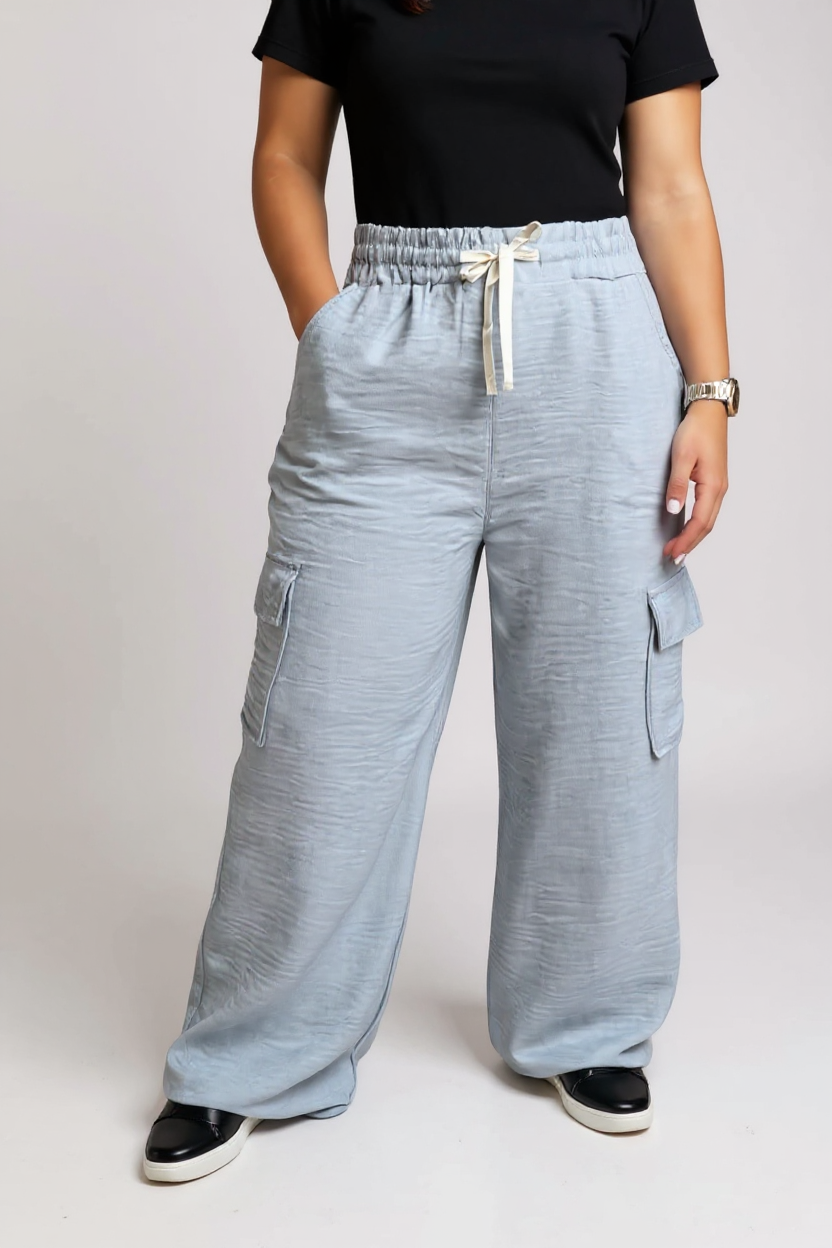 PANTALON TIPO CARGO TELA CREPÉ