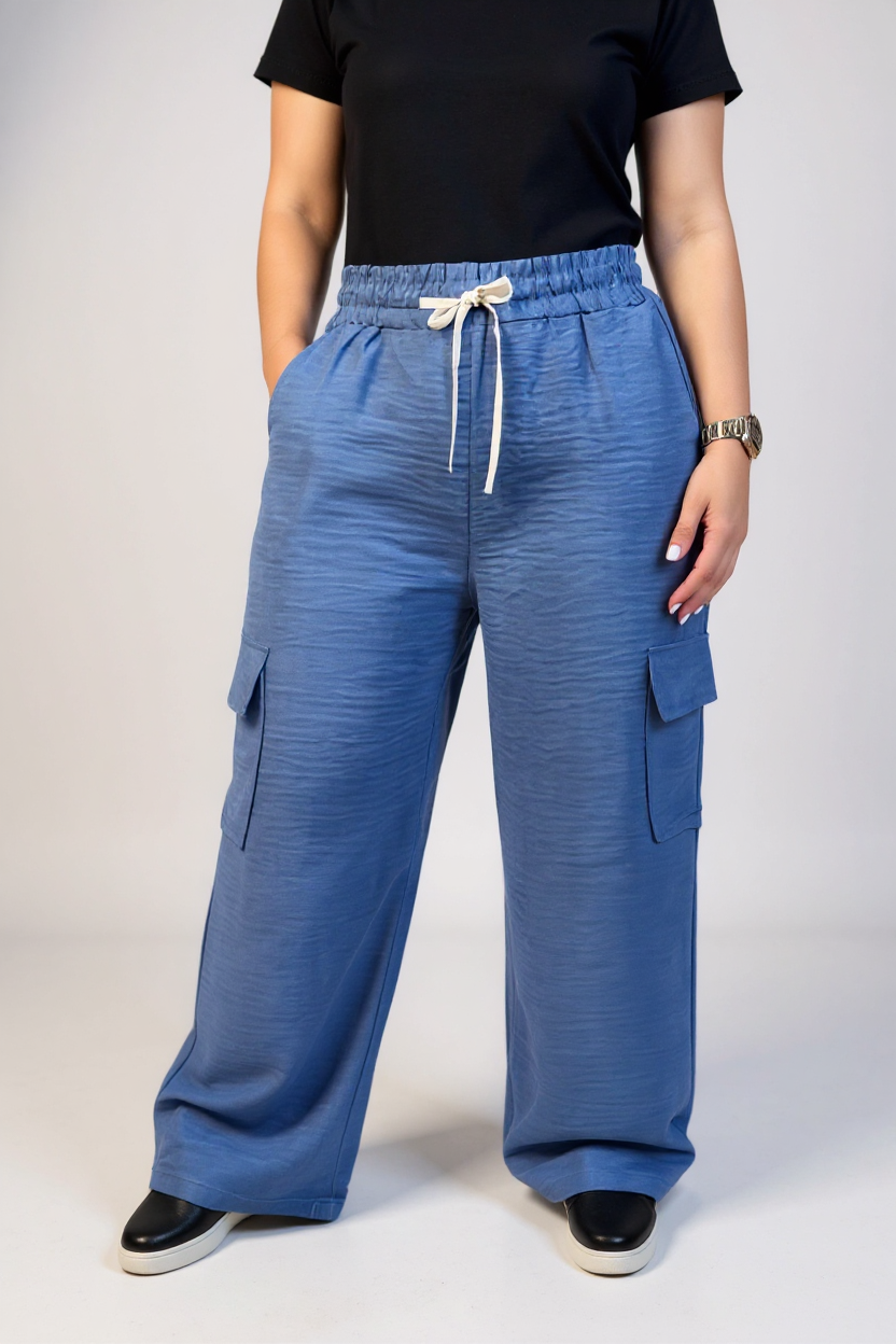 PANTALON TIPO CARGO TELA CREPÉ